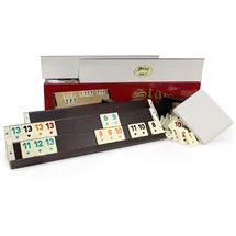 Semus Original Star Gold Rummy/Okey Set – Okey Takimi Dunkel, rutschfeste Matt-Steine für Familie & Freunde
