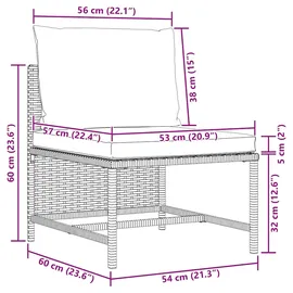 vidaXL 2-Sitzer-Gartensofa 2 x 0 x 0 cm Schwarz