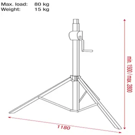 Showgear Basic 2800 Wind up stand