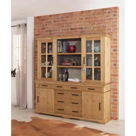 OTTO home Buffet Anabel mit Glastüren und Metallgriffen 186 x 45 x 190 cm BEIGE