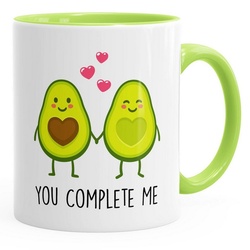 MoonWorks Tasse Geschenk-Tasse Liebe Avocado You complete me Kaffeetasse Teetasse Keramiktasse MoonWorks®, Keramik grün