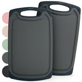 Blumtal Schneidebrett-Set Kunststoff 2 Teile 40 x 24,5 cm Grau