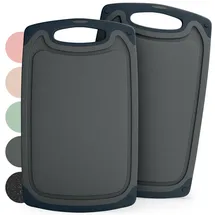 Blumtal Schneidebrett-Set Kunststoff 2 Teile 40 x 24,5 cm Grau