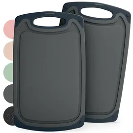 Blumtal Schneidebrett-Set Kunststoff 2 Teile 40 x 24,5 cm Grau