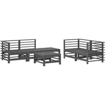 vidaXL 6-tlg. Garten-Lounge-Set Weiß Massivholz Kiefer