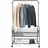 Relaxdays Kleiderständer mit 2 Ablagen, Kleiderstange, Kleiderhaken, HBT 165 x 90 x 30cm, Rollgarderobe, schwarz