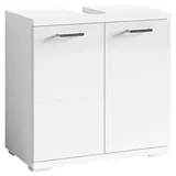 byLIVING Waschbeckenunterschrank Nebraska 60 x 59 cm Weiß Hochglanz