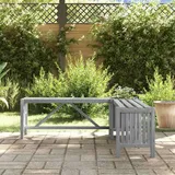 vidaXL Garten-Eckbank mit Pflanzkübel 117 cm Massivholz Akazie Grau