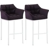 CLP Barhocker Damaso Stoff (2er Set, 2 St., 2er), mit 4-Fuß Gestell lila