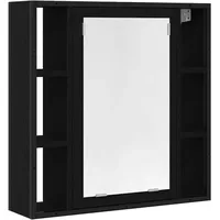 VidaXL Bad-Spiegelschrank Schwarz Eiche-Optik 60x16x60cm Holzwerkstoff