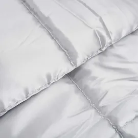 vidaXL Sommerdecke Silber 240 x 260 cm Satin und Mikrofaser