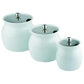 APS 83311 Dressingtopf, Ø 13 cm, Höhe 13 cm, Porzellan, weiß, 0,8 Liter, Deckel mit Löffelaussparung aus Edelstahl