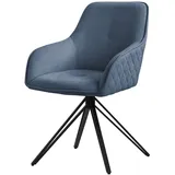 ML-Design Esszimmerstuhl drehbar Webstoff blau