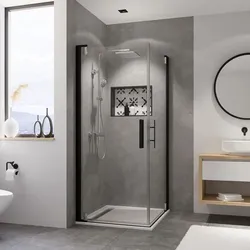 BREUER Duschkabine »Europa Design«, Höhe: 200 cm, schwarz, Scheibenstärke: 8 mm