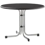 Sieger Boulevard-Klapptisch mit mecalit-Pro-Platte Ø 100 x 72 cm graphit/schieferdekor anthrazit
