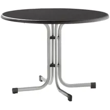 Sieger Boulevard-Klapptisch mit mecalit-Pro-Platte Ø 100 x 72 cm graphit/schieferdekor anthrazit