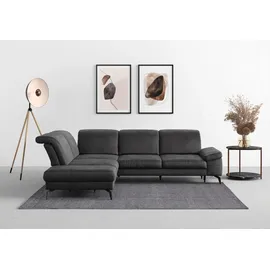 sit&more Ecksofa SIT & MORE "Cabana L-Form", grau, B:303cm H:84cm T:244cm, 100% Polyester, Sofas, Ecksofa, Ottomane, wahlweise mit Sitztiefen-,Armlehnen- und Kopfteilfunktion