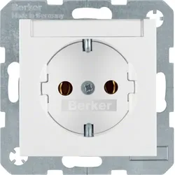Berker 47501909 Steckdose Schuko, Typ F, Weiß, Thermoplast, IP20, 250 V, 16 A