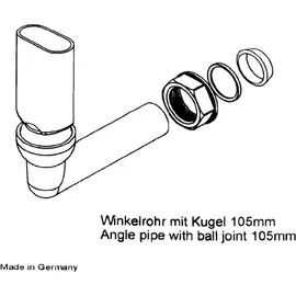 keenberk Winkelrohr mit Kugelgelenk für Überlauf inkl. 1 Zoll und Dichtungen