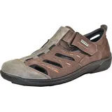 Rohde Herren Leder Slipper Halbschuhe Klettverschluss Rostock 1233, Größe:43 EU, Farbe:Braun - Braun - 43