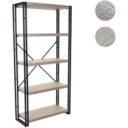 B√ocherregal HWC-A27, Standregal Wohnregal, 165x80cm 3D-Struktur 5 Ebenen ~ Eiche-Optik