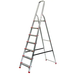 Stehleiter 7 Stufen 227x53cm Alu SZAGATO 7 Stufen Leiter Alu Stehleiter 7-stufig Bockleiter 7 Stufen Haushaltsleiter 7 Stufen Alu Stehleiter 7 Stufen