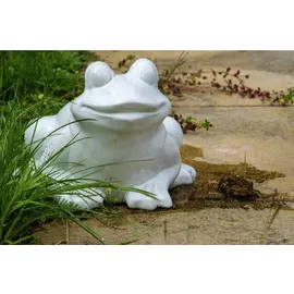 Dobar Keramik-Gartenfigur Frosch Weiß Gr. M