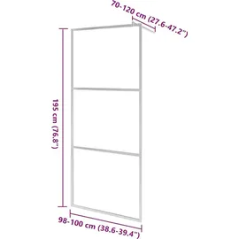 vidaXL Begehbare Duschwand mit Voll Mattiertem ESG-Glas 100x195 cm