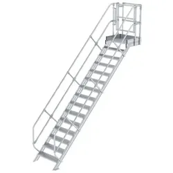 Treppen-Modul Aluminium geriffelt 15 Stufen