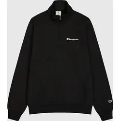 CHAMPION Half Zip Sweatshirt mit Logo - Schwarz - M