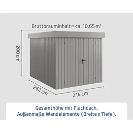 Hörmann EcoStar Gerätehaus 2,37 x 2,78 m Graualuminium