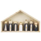 Ib Laursen Weihnachts Krippe mit 7 Holz Figuren Set Krippen Weihnachten Deko