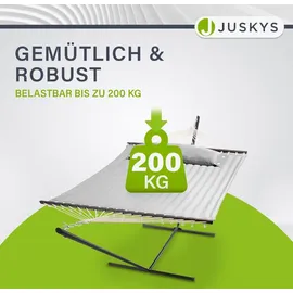 Juskys Hängematte Cata mit Gestell und Kissen - Doppelhängematte für 2 Personen - 200kg - Hellgrau