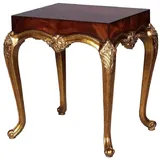 Casa Padrino Luxus Barock Beistelltisch Dunkelbraun / Antik Gold - Prunkvoller Massivholz Tisch im Barockstil - Barock Wohnzimmer Möbel