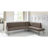 exxpo - sofa fashion Eckbank »Doppio, Chesterfield Optik, komfortabel und bequem, hohe Designfüße«, Frei im Raum stellbar, grau Sitzbänke 85729539-0 B/H/T: 197 cm x 90 cm x 255 cm