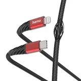 Hama Extreme Ladekabel USB C auf Lightning 1,5m Schwarz/Rot