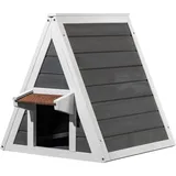 fudajo Wetterfestes Katzenhaus 50 x 50 x 54 cm Grau/Weiß