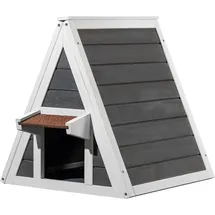 fudajo Wetterfestes Katzenhaus 50 x 50 x 54 cm Grau/Weiß