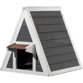 fudajo Wetterfestes Katzenhaus 50 x 50 x 54 cm Grau/Weiß