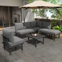 stilvora Gartenlounge-Set 6-tlg. Grau