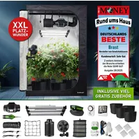 BRAST Growzelt GrowBox | Komplettset inkl. Sonderzubehör | 120x60x180cm | Vollspektrum LED Technologie | Belüftungs- & Bewässerungssystem | lich...