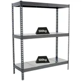 Proregal Schwerlastregal Metal Beast Three HxBxT 200 x 150 x 75 cm Fachlast 600 kg Grau