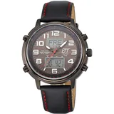 ETT Eco Tech Time EGS-11452-22L Funk-Solar Herrenuhr Hunter II Lederband schwarz