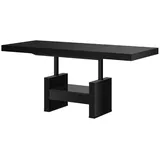 designimpex Couchtisch HLU-111 Schwarz Hochglanz Schublade höhenverstellbar ausziehbar, Funktionstisch, Wohnzimmertisch, Tisch, Esstisch, Sofatisch, Schublade schwarz