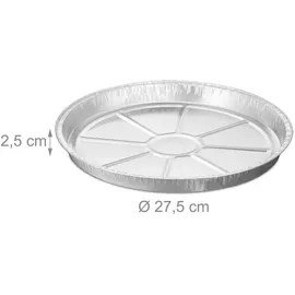 Relaxdays Aluschalen rund 27,5 cm Aluminium Silber