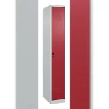 C+P Spind Classic PLUS, 1 Abteil, HxBxT 185x30x50cm, Sicherheitsdrehriegel, Hellgrau/Rubinrot von PROREGAL