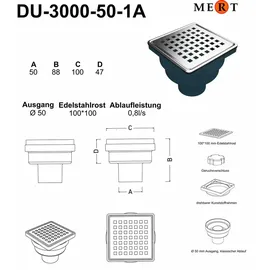 mm_unverified_brand Bodenablauf Ablaufrinne Dusch Ablauf 10x10 cm
