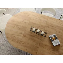 WFL GROUP Esstisch Rund 120 x 76 cm grau-beige