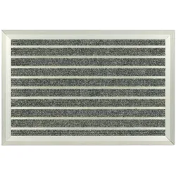 Relaxdays Fußmatte, Aluminium, 60 x 40 cm, rutschfest, Innen- & Außenbereich, wetterfester Türvorleger, silber/grau