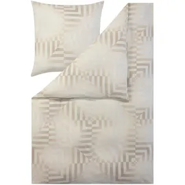 Estella Brunico gestreift Beige 155 x 220 cm + 80 x 80 cm